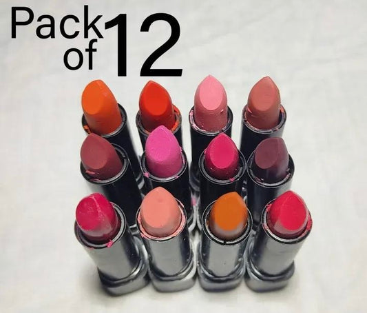 12 Pcs High Pigmented Matte Lipstick Set